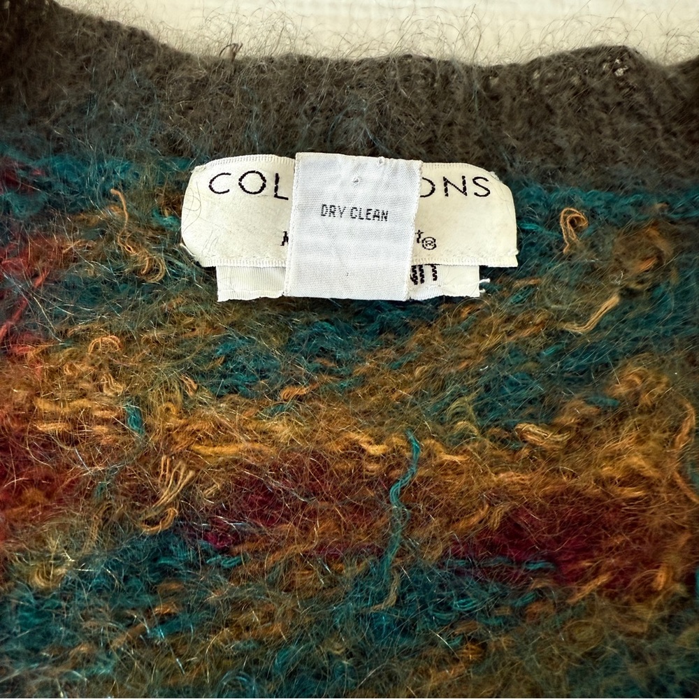 Vintage Hand Knit Mohair Wool Oversized Sweater M by Michelle Stuart 90s Grunge - Picture 4 of 15